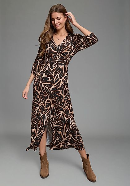 Laura Scott Maxikleid mit Zierknopfleiste und Alloverprint in angesagten Na günstig online kaufen