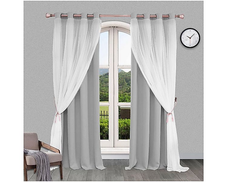 Qelus Gardine Verdunkelungsvorhang Doppelschicht Wärmeisolierter Blickdicht günstig online kaufen