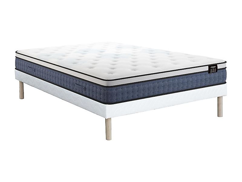 Bett-Set 140x190 cm - Polsterbettgestell + Taschenfederkernmatratze 7 Zonen günstig online kaufen