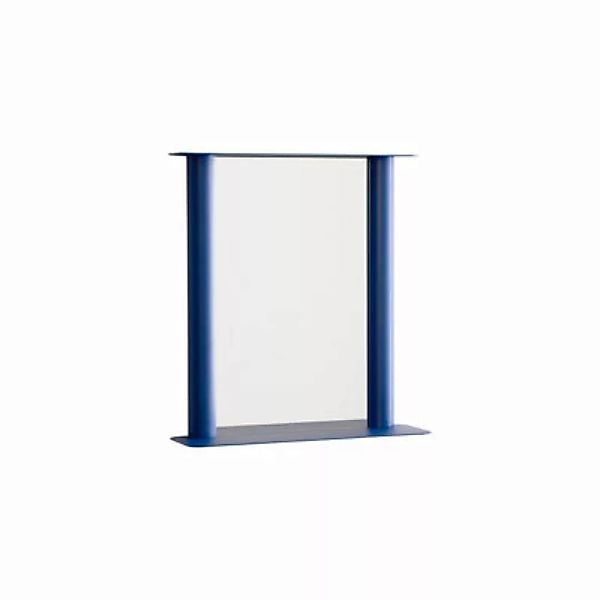 Wandspiegel Pipeline Small metall blau / L 56 x H 60.6 cm - raawii - Blau günstig online kaufen