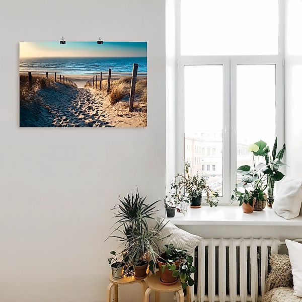 Artland Wandbild "Weg zum Nordseestrand Sonnenuntergang", Strand, (1 St.), günstig online kaufen