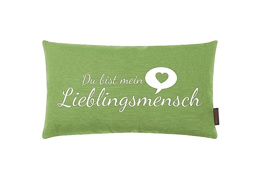 Magma Heimtex Zierkissen Magma Kissen Lieblingsmensch kiwi 039 günstig online kaufen