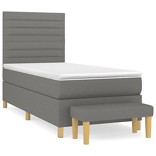 vidaXL Boxspringbett mit Matratze Dunkelgrau 80x200 cm Stoff1393152 günstig online kaufen