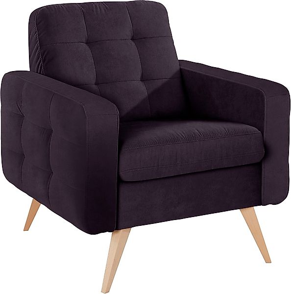 exxpo - sofa fashion Sessel "Nappa, Loungesessel, aktuelle Rückensteppung, günstig online kaufen