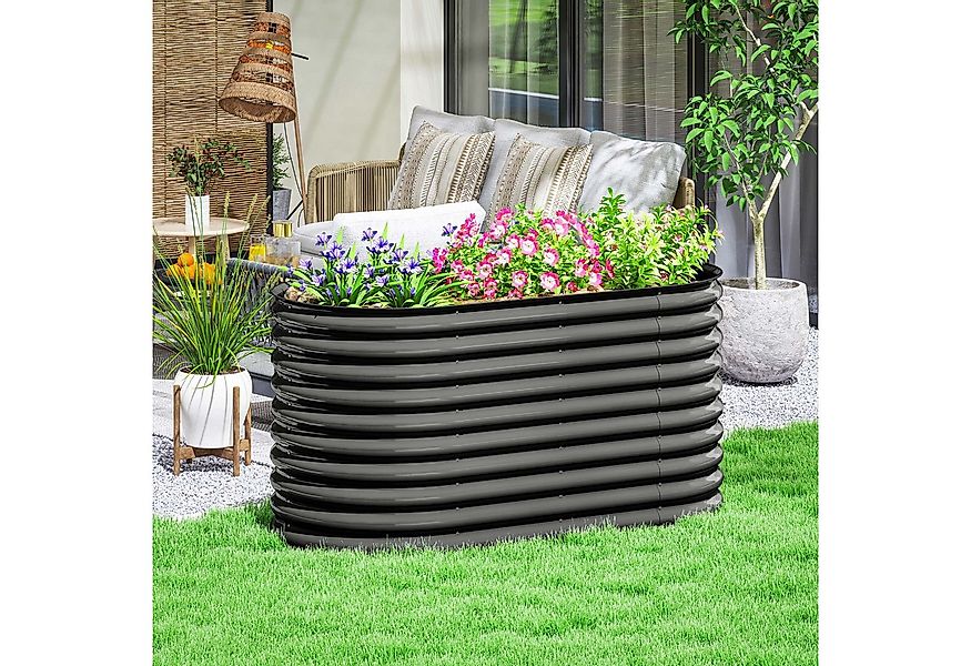 Outsunny Hochbeet aus Stahl, stapelbar, steckbar (Pflanzkasten, 1 St., Gemü günstig online kaufen