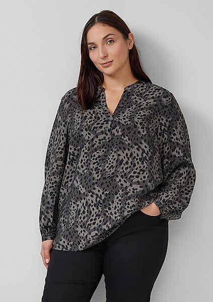 s.Oliver Langarmbluse Bluse Langarmbluse aus Viskosemix mit Leo-Print günstig online kaufen