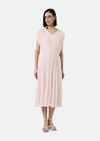 Comma Maxikleid Plissiertes Midikleid aus Chiffon günstig online kaufen