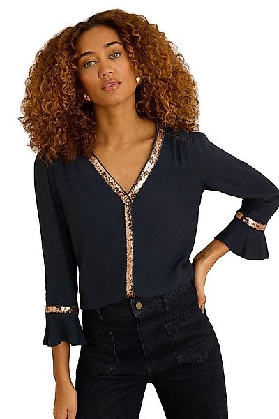 Love & Roses Langarmbluse Love & Roses Bluse mit Paillettenbesatz (1-tlg) günstig online kaufen
