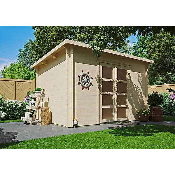 Fjordholz Gartenhaus Modell Max 44 E Vollholz-Tür Unbehandelt günstig online kaufen