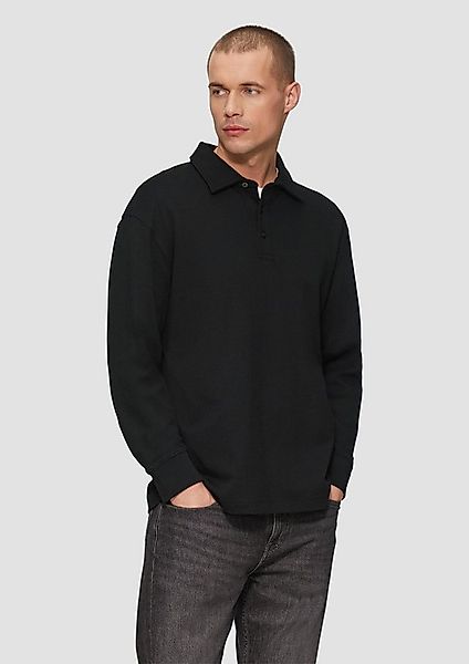 s.Oliver Langarmshirt Polo-Shirt Strukturiertes Langarm-Poloshirt im Relaxe günstig online kaufen