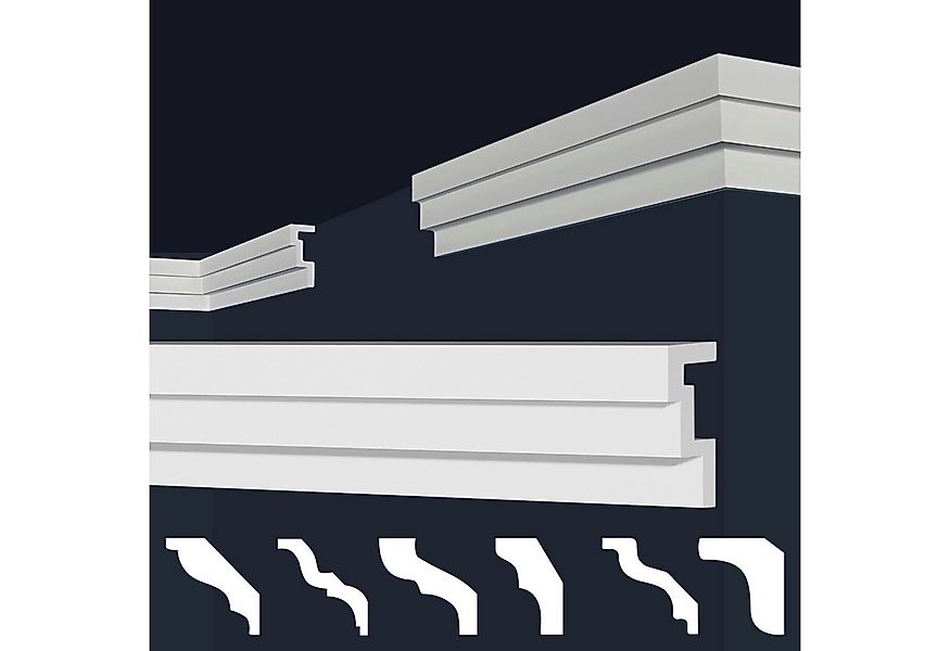 marbet design Stuckleiste E-45, 20 Meter / 10 Leisten, XPS Styropor weiß - günstig online kaufen