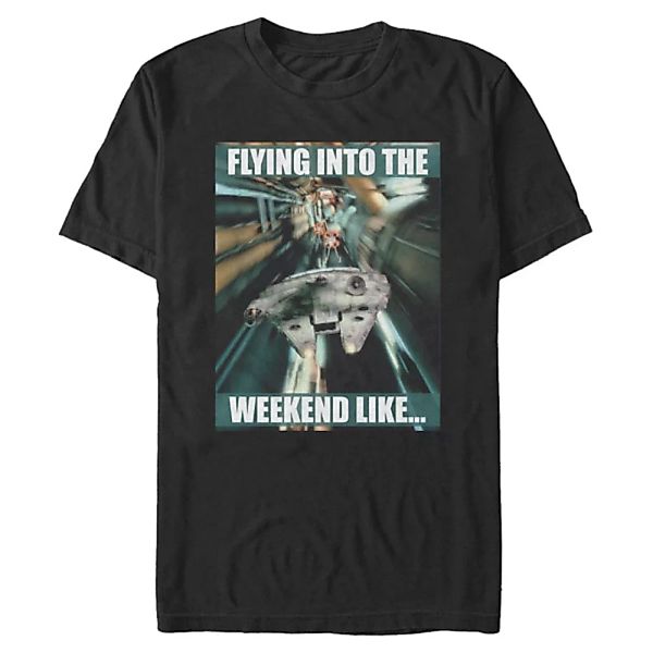 Star Wars - Millennium Falcon Flying Into The Weekend - Männer T-Shirt günstig online kaufen