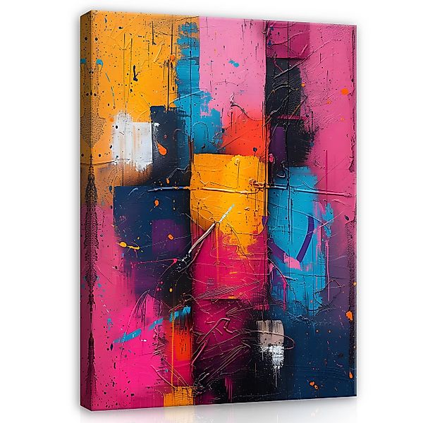 Wallarena Leinwandbild Abstrakt Kunst Bunte Wand günstig online kaufen