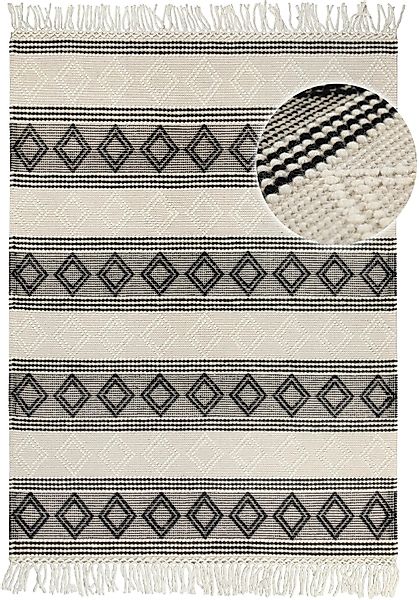 my home Teppich »Jorvik«, rechteckig, 8 mm Höhe, Kurzflor, Wolle, handgeweb günstig online kaufen