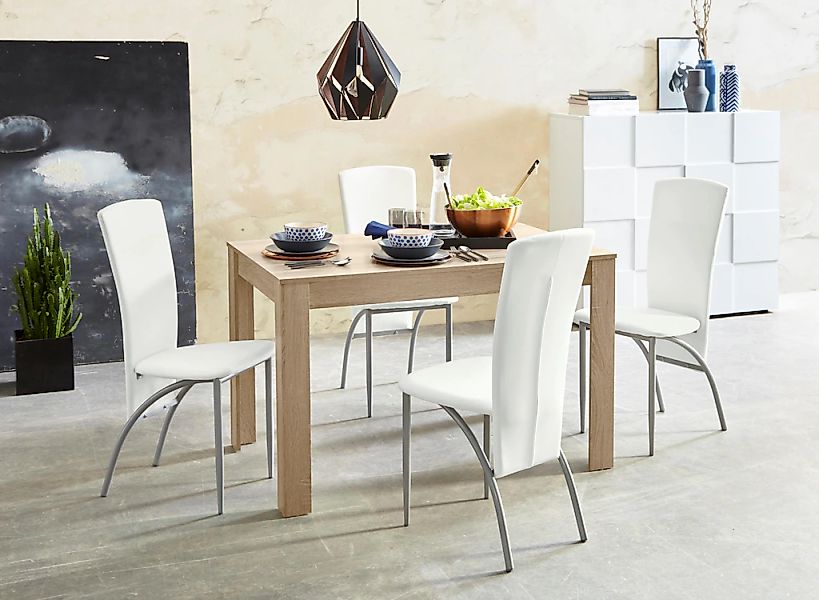 INOSIGN Essgruppe Set, 5 Stk. tlg. Tischbreite 120 cm in eichefarben sägera günstig online kaufen