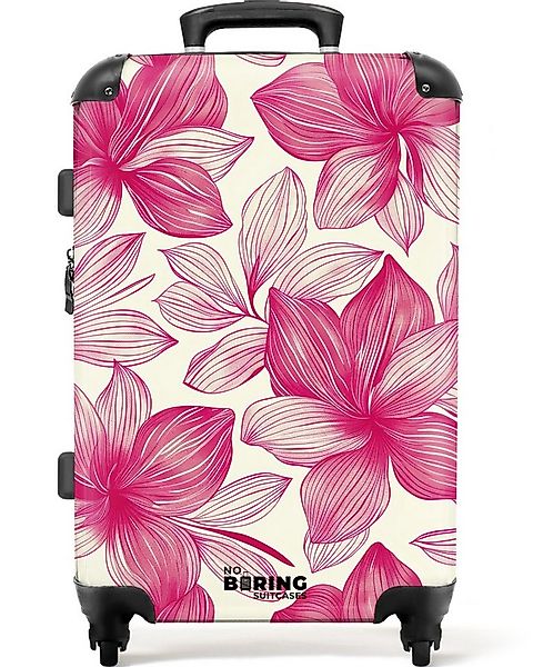 NoBoringSuitcases.com© Hartschalen-Trolley Weiß mit rosa Blüten 67 cm - 72 günstig online kaufen