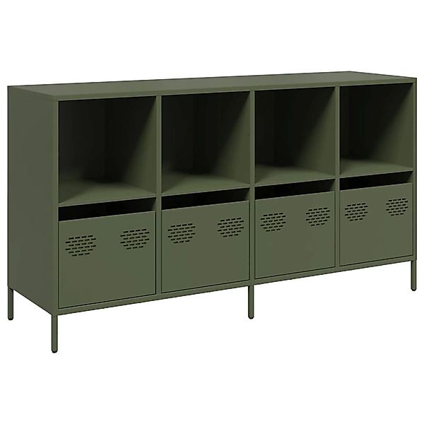 vidaXL Sideboard Olivgrün 135x39x73,5 cm Kaltgewalzter Stahl 3307165 günstig online kaufen