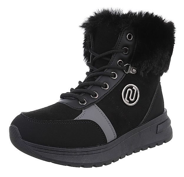 Ital-Design Damen Winterboots mit Futter und modischem Design Schnürstiefel günstig online kaufen
