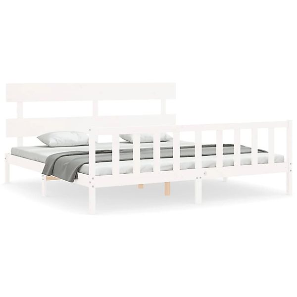 vidaXL Massivholzbett ohne Matratze Weiß 200x200 cm Kiefernholz 3193292 günstig online kaufen