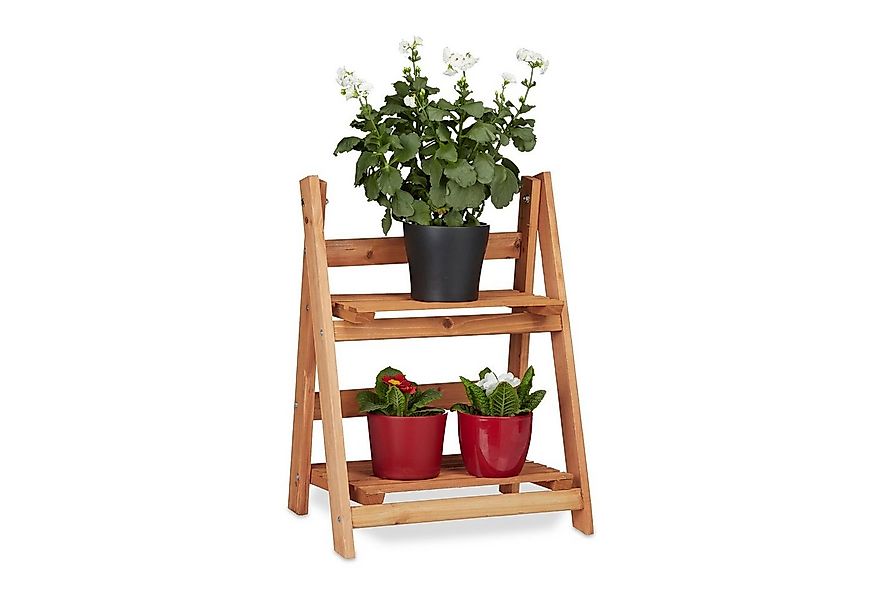 relaxdays Blumenständer Blumentreppe aus Holz, M günstig online kaufen