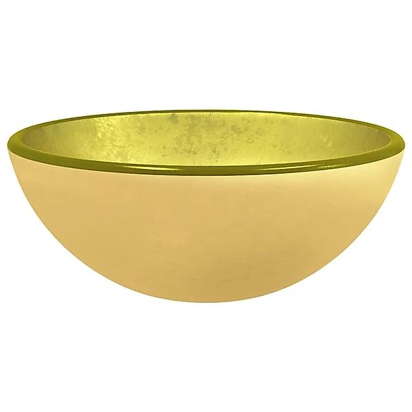 vidaXL Waschbecken Hartglas 30x12 cm Golden 345259 günstig online kaufen
