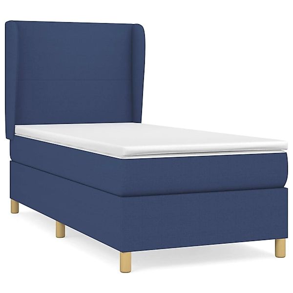 vidaXL Boxspringbett mit Matratze Blau 90x200 cm Stoff1372588 günstig online kaufen