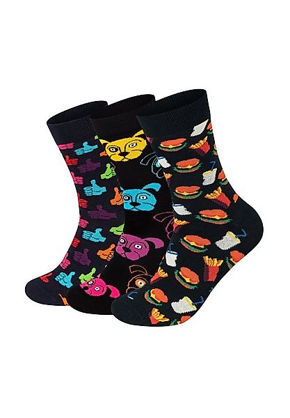 Happy Socks Basicsocken Hamburger-Dog-Thumbs up Aus nachhaltiger Baumwolle günstig online kaufen