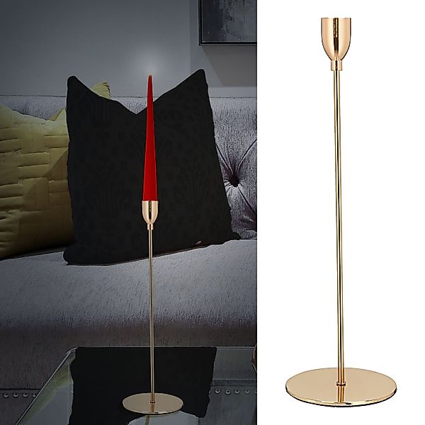 CEPEWA Kerzenständer Kerzenständer Shiny Gold 33cm günstig online kaufen