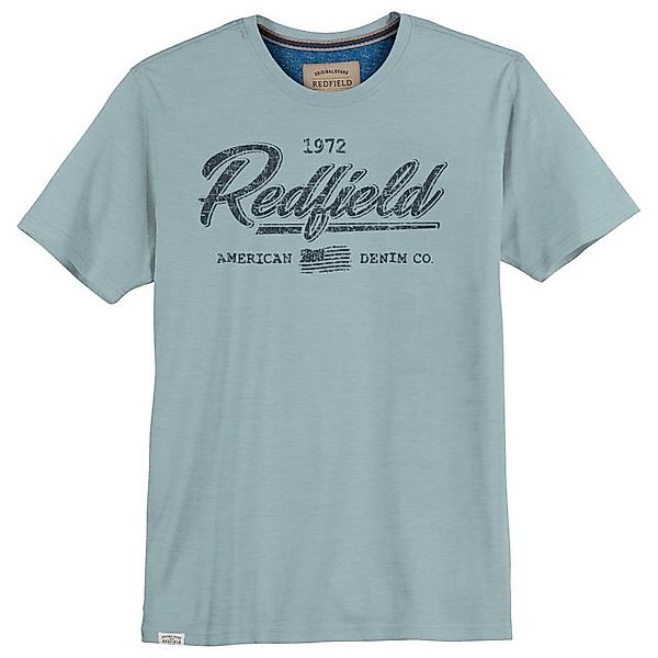 redfield Rundhalsshirt Redfield Übergrößen T-Shirt Logoprint eisblau günstig online kaufen