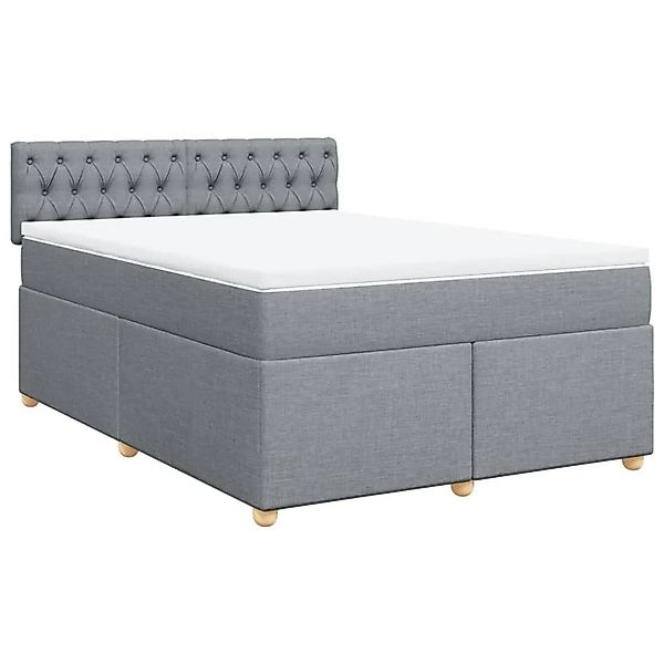 vidaXL Boxspringbett mit Matratze Hellgrau 140x190 cm Stoff 3286682 günstig online kaufen