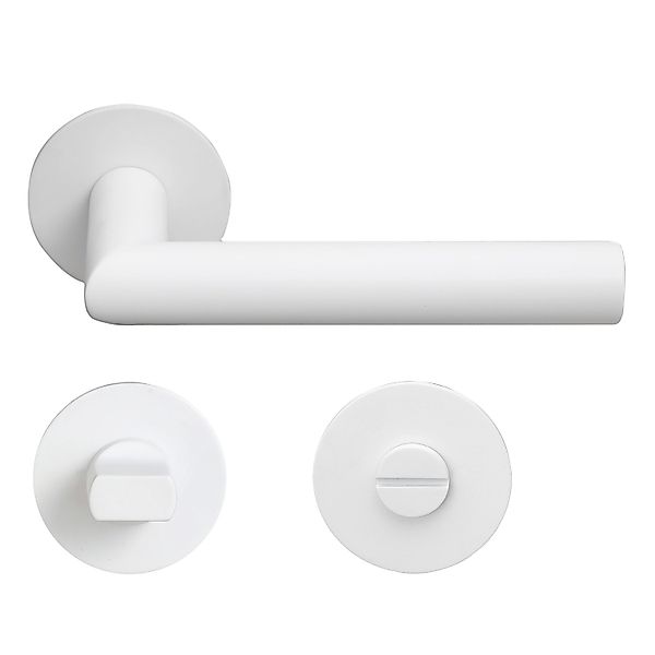 MeinTürgriff Drückergarnitur Toulouse Flachrosette Weiß Türdrücker WC günstig online kaufen