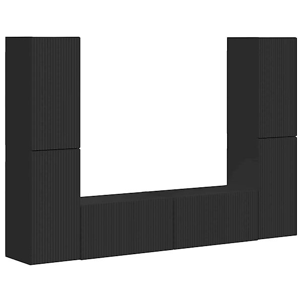 vidaXL TV-Schrankset 6 Stk Schwarz Holzwerkstoff 3409106 günstig online kaufen