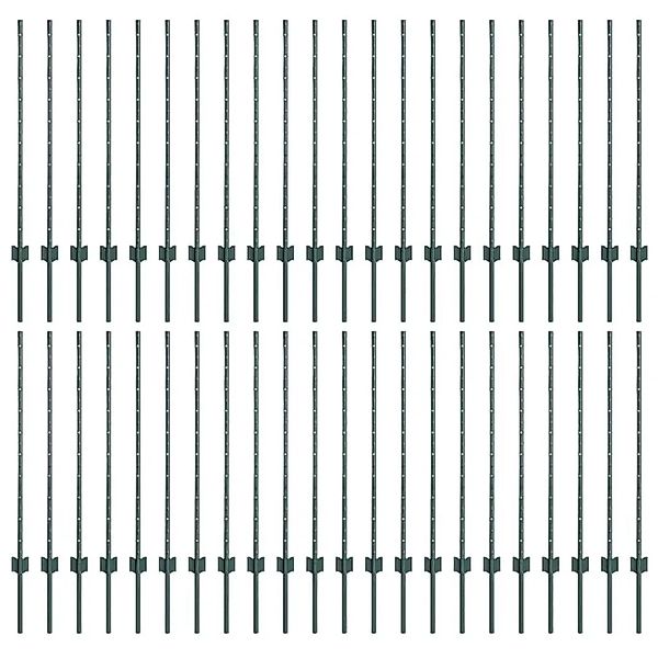 vidaXL Zaunpfosten 44 Stk Grün 140 cm Stahl 3335919 günstig online kaufen