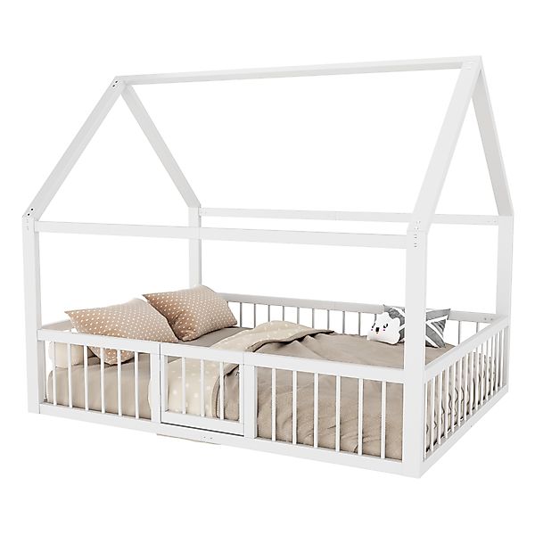 Flieks Kinderbett, Hausbett Metallbett Doppelbett 140x200cm günstig online kaufen
