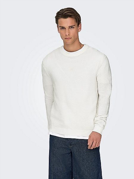 ONLY & SONS Rundhalspullover ONSRON REG LS CREW NECK KNIT NOOS Baumwolle, r günstig online kaufen