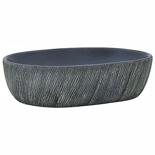 vidaXL Aufsatzwaschbecken Schwarz und Grau Oval 47x33x13 cm Keramik 155068 günstig online kaufen