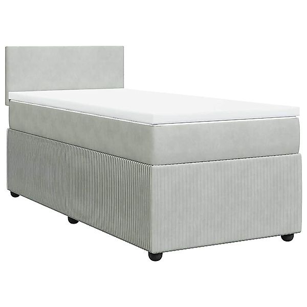 vidaXL Bett Boxspringbett mit Matratze Hellgrau günstig online kaufen