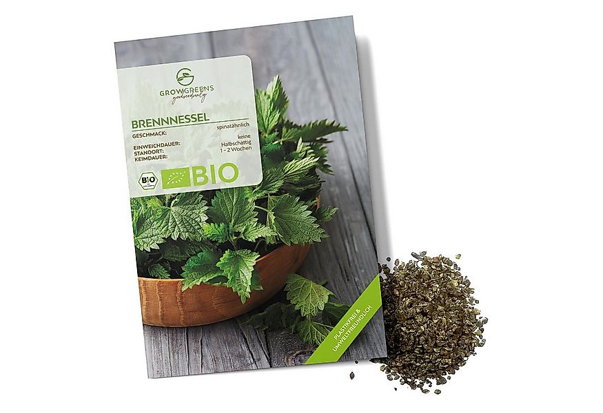Growgreens Gemüsesamen BIO Brennnesselsamen - Heilkräuter Saatgut aus bio. günstig online kaufen