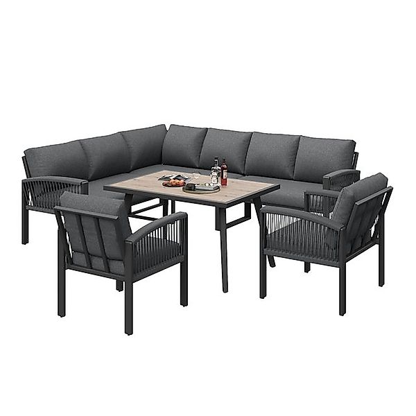 MODFU Sofa Outdoor Garten-Lounge-Set,mit verzinktem Eisengestell, Garten-Lo günstig online kaufen