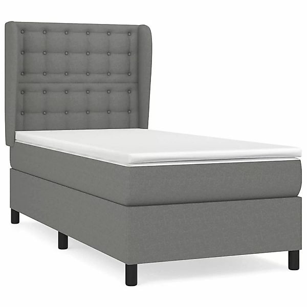 vidaXL Boxspringbett mit Matratze Dunkelgrau 90x200 cm Stoff1395887 günstig online kaufen