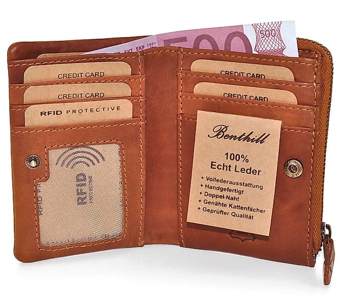 Benthill Geldbörse Klein Echt Leder Geldbeutel günstig online kaufen