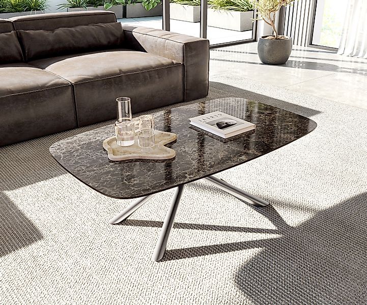 Couchtisch Edge Boot 120x70 cm Keramik Laminam® Emperador Extra Lucidato Du günstig online kaufen