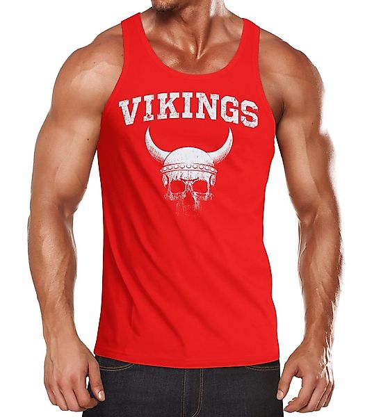 Neverless Tanktop Herren Tank-Top Wikinger-Helm Skull günstig online kaufen