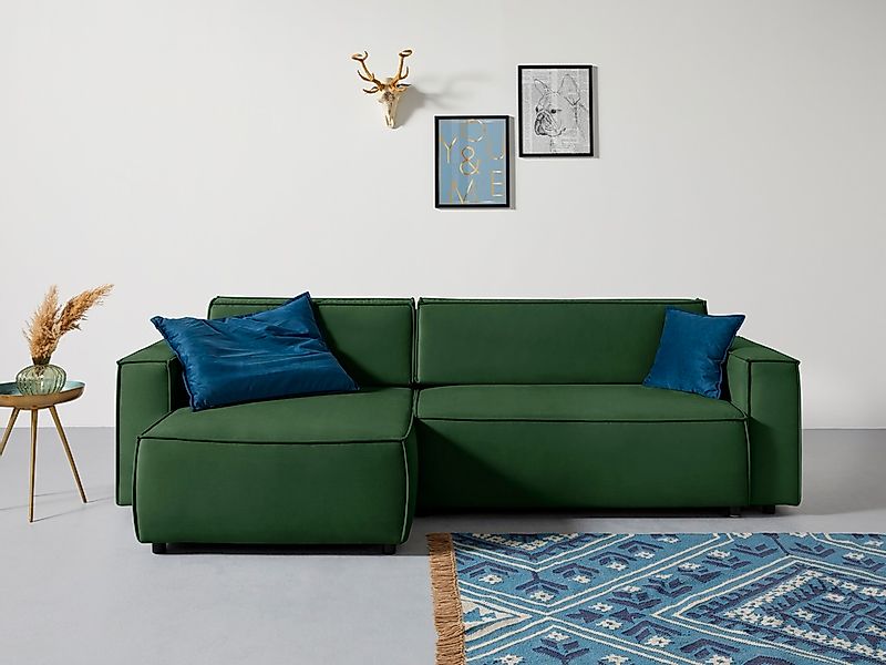 Home affaire Ecksofa "Marva L-Form" incl. Bettfunktion und Bettkasten, Fede günstig online kaufen