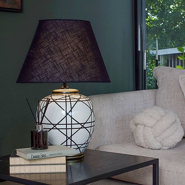 PR Home Tischleuchte New York, schwarz, Höhe 63 cm, Keramik günstig online kaufen