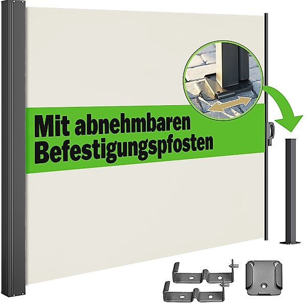 Casaria Balkonsichtschutz Seitenmarkise 160x300 cm Ausziehbar Blickdicht Wa günstig online kaufen