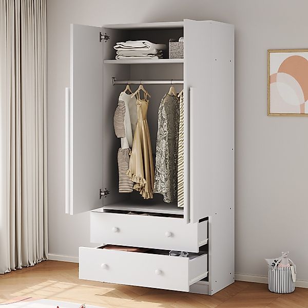 Flieks Kleiderschrank Doppeltür-Design Kleiderschrank 70x40x170cm mit günstig online kaufen