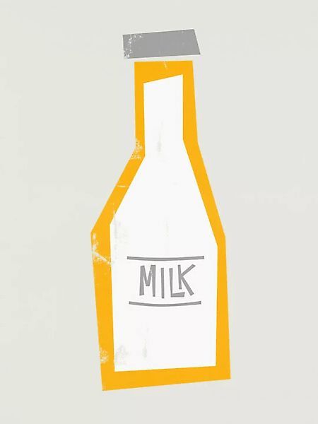 Poster / Leinwandbild - Mid Century Milk Bottle günstig online kaufen