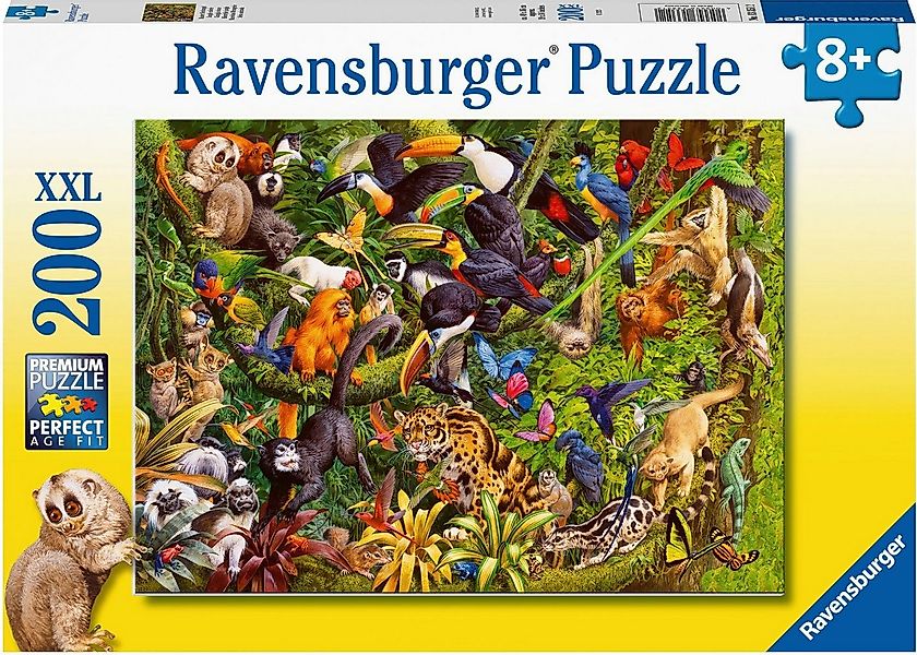 Ravensburger Puzzle Bunter Dschungel, 200 Puzzleteile, Made in Germany günstig online kaufen