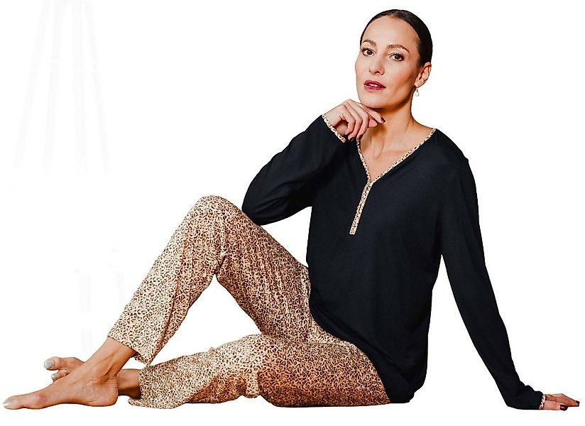 HUTSCHREUTHER Schlafanzug Damen Pyjama lang (2 tlg) Extravagantes Design günstig online kaufen